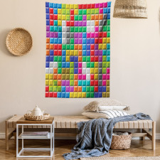 Colorful Blocks Art Tapestry
