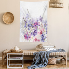 Pink Purple Flowers Tapestry