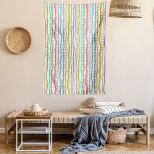 Vertical Swirl Lines Tapestry