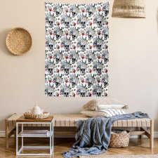 Skulls and Flowers Tapestry