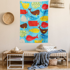 Deep Ocean Animals Tapestry