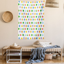 Colored Big Polka Dots Tapestry