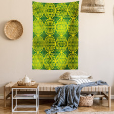 Vivid Flower of Life Tapestry