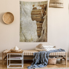 Wooden Plank Map Tapestry