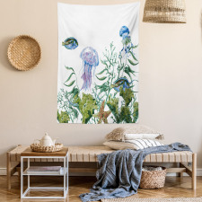 Seaweed Jellyfish Fish Tapestry