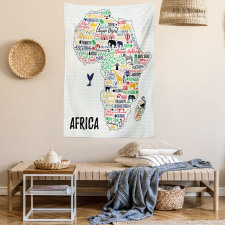 Continent Colored Tapestry
