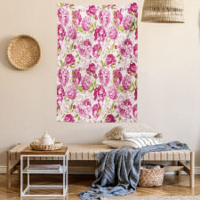 Peonies and Leaf Floral Tapestry