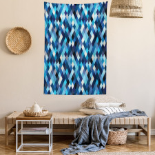 Blue Toned Hexagons Tapestry