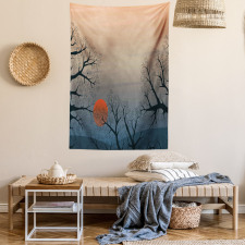 Sunrise Branches Misty Sky Tapestry