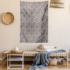 Ring Shapes Grungy Art Tapestry