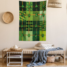 Patchwork Celtic Clovers Tapestry