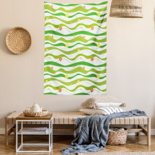 Colorful Wavy Bands Tapestry