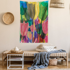 Watercolor Garden Art Tapestry