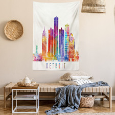 Vibrant Modern Building Tapestry