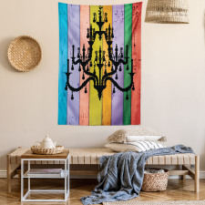 Vertical Wooden Planks Tapestry