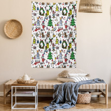 Christmas Cartoon Tapestry