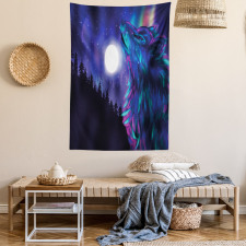 Aurora Borealis and Wolf Tapestry
