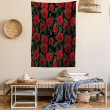 Retro Petals Leaves Growth Tapestry