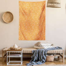 Pumpkin Leaves Swirls Tapestry