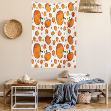 Halloween Plump Pumpkin Tapestry