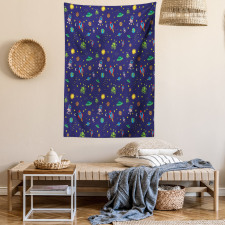 Doodle Cosmos Elements Tapestry