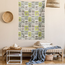 Hieroglyphs Animals Tapestry