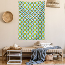 Retro Circle and Dots Tapestry