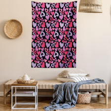 Pinkish Hearts Valentines Tapestry