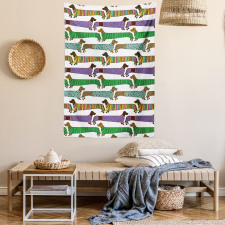 Dachshunds in Clothes Tapestry