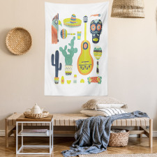 Mexican Motifs Taco Tapestry