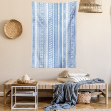 Geometric Chevron Flower Tapestry