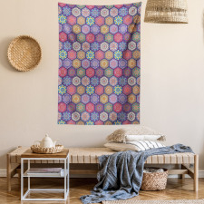 Oriental Hexagon Motif Tapestry