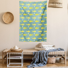 Friendly Yellow Fishes Tapestry