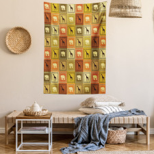 Savanna Animal Frames Tapestry