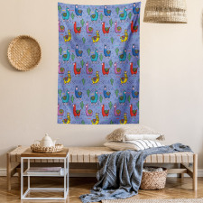 Cartoon Animal Triangles Tapestry