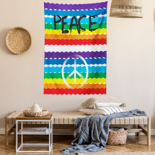 Stripes Peace Lettering Tapestry