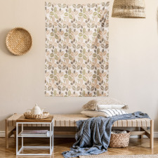 Retro Leaf Silhouettes Tapestry