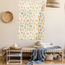 Dotted Floral Striped Tapestry