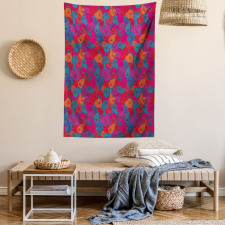 Colorful Swirls Curls Tapestry