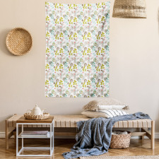 Fresh Spring Foliage Line Tapestry