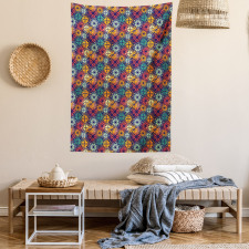 Colorful Petal Design Tapestry