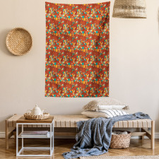 Colorful Abstract Motif Tapestry