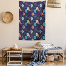 Exotic Hibiscus Design Tapestry