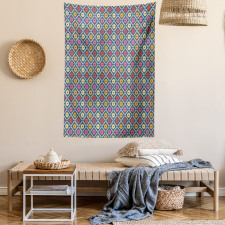 Checkered Floral Retro Tapestry
