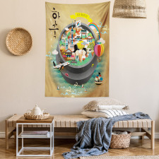 Cartoon Style Khimchi Pot Tapestry