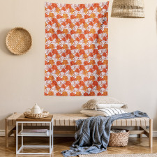 Overlapping Lotus Flower Tapestry