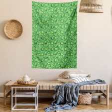 Floral Swirling Lines Tapestry