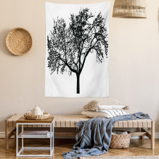 Bare Branches Silhouette Art Tapestry