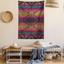 Colorful Stripes Triangles Tapestry