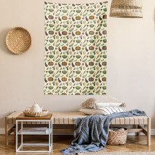 Vegan Mushrooms Tapestry